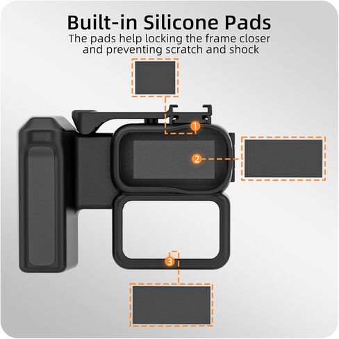 مجموعة أدوات المقبض لـ DJI Osmo Action 6، إطار حماية سريع التحرير مع تصميم مريح من قطعة واحدة، مقبض تصوير للكاميرا مع زر الغالق وحامل حذاء بارد لتصوير مدونة الفيديو in Kuwait