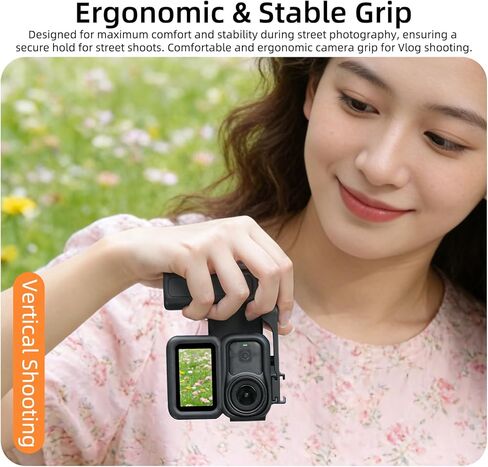 مجموعة أدوات المقبض لـ DJI Osmo Action 6، إطار حماية سريع التحرير مع تصميم مريح من قطعة واحدة، مقبض تصوير للكاميرا مع زر الغالق وحامل حذاء بارد لتصوير مدونة الفيديو in Kuwait