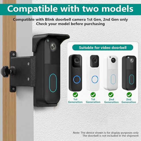 حامل موسع من الطوب لجرس الباب متوافق مع كاميرا Blink Doorbell الجيل الأول والثاني - توسيع العرض، تقليل النقاط العمياء، ترقية مثالية لأمن المنزل in Kuwait
