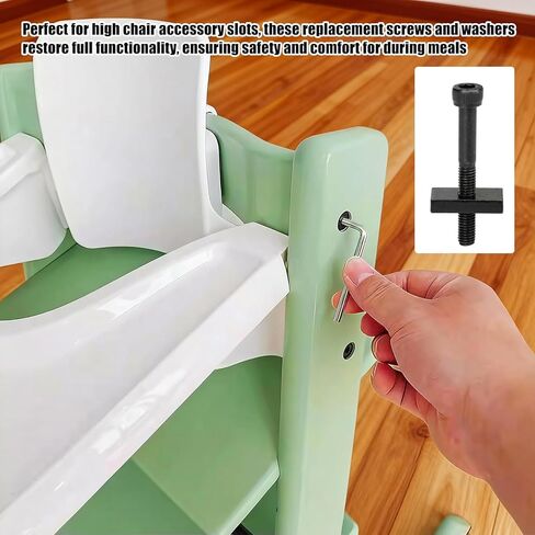6 Set Screws Hardware Replacement Kit Compatible with Stokke Tripp Trapp High Chair,12.9 Grade Alloy Steel Screws with Hex Key, High Chair Attaching Accessories in Kuwait