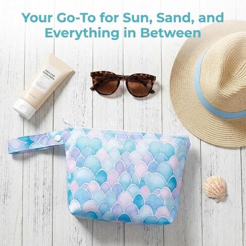 Waterproof Wet Bag with Wrist Strap, Reusable Zippered Pouch for Beach, Swim & Travel, Compact Cosmetic Toiletry Organizer Bag, 7.9 * 9.5 * 2 inches in Saudi Arabia