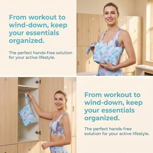 Waterproof Wet Bag with Wrist Strap, Reusable Zippered Pouch for Beach, Swim & Travel, Compact Cosmetic Toiletry Organizer Bag, 7.9 * 9.5 * 2 inches in Saudi Arabia