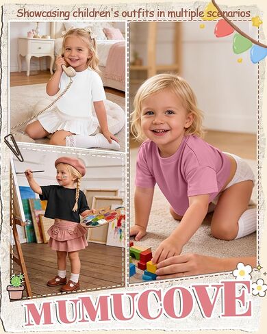 3 Pack Toddler Girls Crop Tops Short Sleeve Crew Neck T Shirts for Girl Loose Cropped Basic Kids Tees 18M-5T in Saudi Arabia
