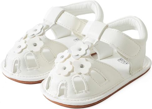 Jastore Infant Baby Girls Sandals Toddler Flower Anti Slip Rubber Sole Newborn Prewalker First Crib Shoes Breathable Summer Outdoor Beach Shoes in Kuwait