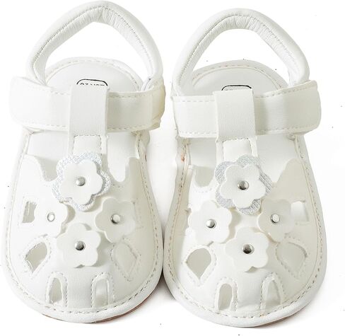 Jastore Infant Baby Girls Sandals Toddler Flower Anti Slip Rubber Sole Newborn Prewalker First Crib Shoes Breathable Summer Outdoor Beach Shoes in Saudi Arabia