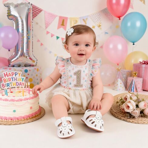 Jastore Infant Baby Girls Sandals Toddler Flower Anti Slip Rubber Sole Newborn Prewalker First Crib Shoes Breathable Summer Outdoor Beach Shoes in Saudi Arabia