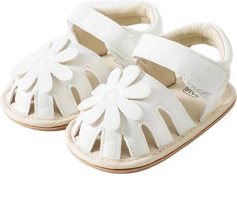 Jastore Infant Baby Girls Sandals Toddler Flower Anti Slip Rubber Sole Newborn Prewalker First Crib Shoes Breathable Summer Outdoor Beach Shoes in Saudi Arabia