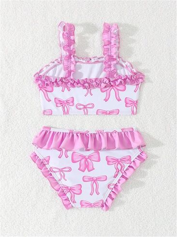 SOLY HUX Toddler Girl's Cute Swimsuits Bow Ruffle Bikini Set High Waisted Bathing Suit 2 Piece Swimwear in Saudi Arabia