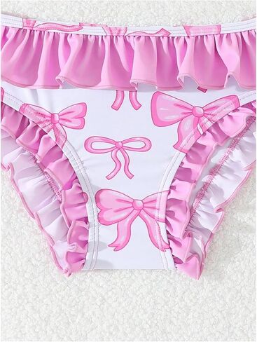 SOLY HUX Toddler Girl's Cute Swimsuits Bow Ruffle Bikini Set High Waisted Bathing Suit 2 Piece Swimwear in Saudi Arabia