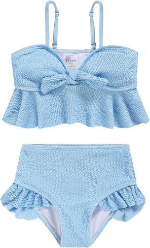GRNSHTS Toddler Girls Swimsuit Baby Two Piece Solid Color Swimwear Stripe Beach Summer Bikini Bathing Suit in Kuwait