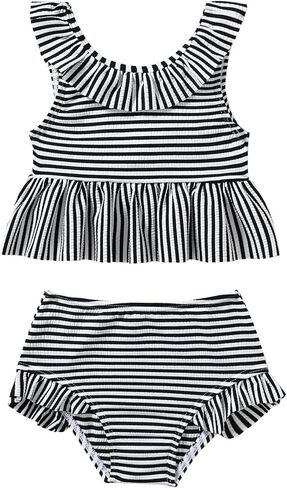 Baby Girl Swimsuit Back Bow Striped Bikini Toddler Girls Two Piece Summer Beach Bathing Suit 6M-5T in Kuwait