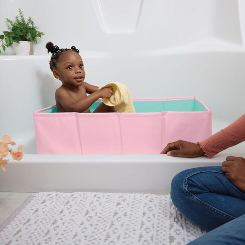 Disney Baby Minnie Mouse Tuckaway Toddler Folding Tub, Converts Shower to Bathtub, Folds to Store, Easy to Clean, Portable Baby Bathtub for Travel, 12M-5Y in Kuwait