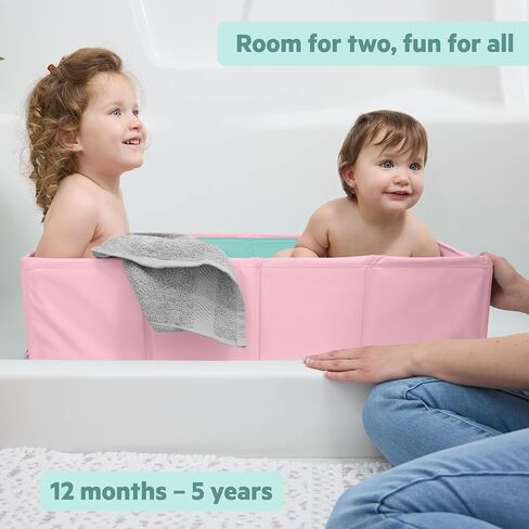 Disney Baby Minnie Mouse Tuckaway Toddler Folding Tub, Converts Shower to Bathtub, Folds to Store, Easy to Clean, Portable Baby Bathtub for Travel, 12M-5Y in Kuwait