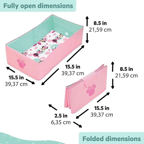 Disney Baby Minnie Mouse Tuckaway Toddler Folding Tub, Converts Shower to Bathtub, Folds to Store, Easy to Clean, Portable Baby Bathtub for Travel, 12M-5Y in Kuwait