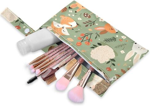 Woodland Animal Wet Dry Bags Set of 2, Reusable Waterproof Organizer with Zipper Pockets for Baby Diapers, Swimsuits, Beach Travel Toiletries Storage in Kuwait