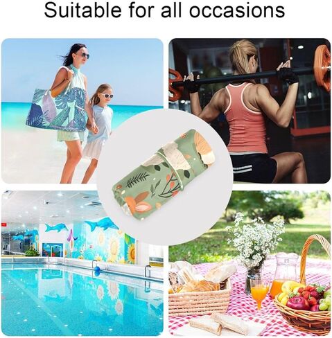 Woodland Animal Wet Dry Bags Set of 2, Reusable Waterproof Organizer with Zipper Pockets for Baby Diapers, Swimsuits, Beach Travel Toiletries Storage in Kuwait