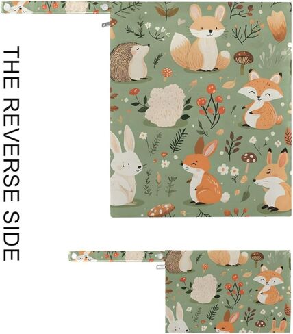 Woodland Animal Wet Dry Bags Set of 2, Reusable Waterproof Organizer with Zipper Pockets for Baby Diapers, Swimsuits, Beach Travel Toiletries Storage in Kuwait
