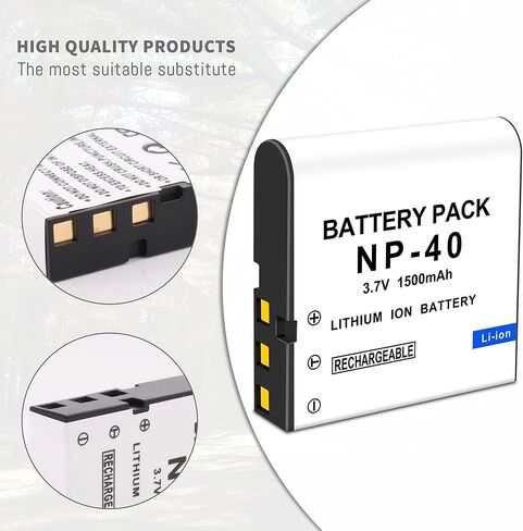 3 عبوات بطاريات NP-40، شاحن USB ثنائي القناة متوافق مع Casio NP-40 Kodak LB-060، GE GB-60 Exilim EX-Z400، Exilim EX-FC100، Exilim EX-FC100WE، Exilim EX-FC150، Exilim EX-FC150BK 3.7 فولت 1500 مللي أمبير في الساعة in Kuwait