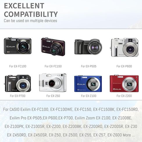 3 عبوات بطاريات NP-40، شاحن USB ثنائي القناة متوافق مع Casio NP-40 Kodak LB-060، GE GB-60 Exilim EX-Z400، Exilim EX-FC100، Exilim EX-FC100WE، Exilim EX-FC150، Exilim EX-FC150BK 3.7 فولت 1500 مللي أمبير في الساعة in Kuwait