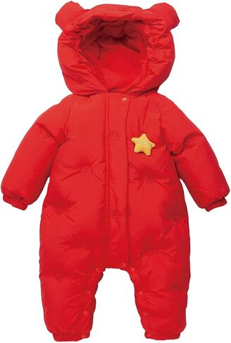 Children Boy Girl Fleece Lined Wool Down Jackets Coveralls Shapewear Bodysuit Hooded Coat One Piece for Kid Long Sleeve Thermal Thick Puffer Fuzzy with Hood 0 Months in Kuwait