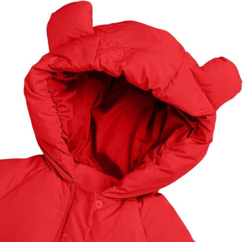 Children Boy Girl Fleece Lined Wool Down Jackets Coveralls Shapewear Bodysuit Hooded Coat One Piece for Kid Long Sleeve Thermal Thick Puffer Fuzzy with Hood 0 Months in Kuwait