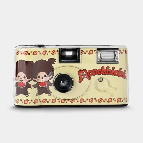 كاميرا فيلم Monchhichi المحملة مسبقًا مقاس 35 مم - كاميرا ذات طراز بسيط الاستخدام، كاميرا فيلم جاهزة للتصوير للاستخدام اليومي والسفر والهدايا in Kuwait