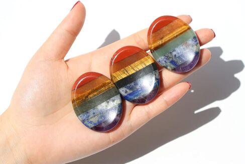 Wemeki Crystal Heart Stone 2PCS, Worry Stones for Anxiety, Heart Love Stone, Puffy Heart Pocket Polished Stone, Gemstone Hearts, Chakra Heart Stones for Valentine's Day Gift, Chakra Balancing 1.2" in Saudi Arabia