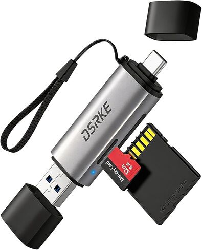 قارئ بطاقة SD، USB 3.0 وUSB C بفتحات مزدوجة محول بطاقة Micro SD، قارئ بطاقة الذاكرة لـ SD، SDHC، SDXC، microSDHC، microSDXC، TF | متوافق مع آيفون 17/16/15، أندرويد، ويندوز/ماك in Saudi Arabia