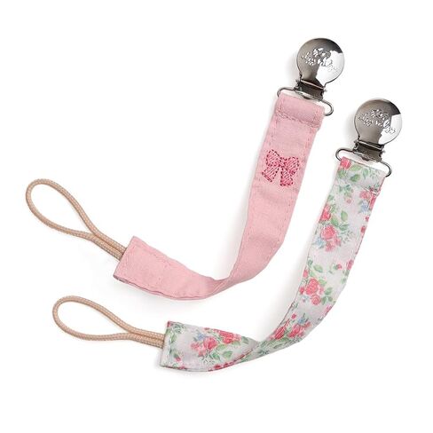 Itzy Ritzy Fabric Pacifier Straps - 2-Pack in Bows & Floral in Saudi Arabia