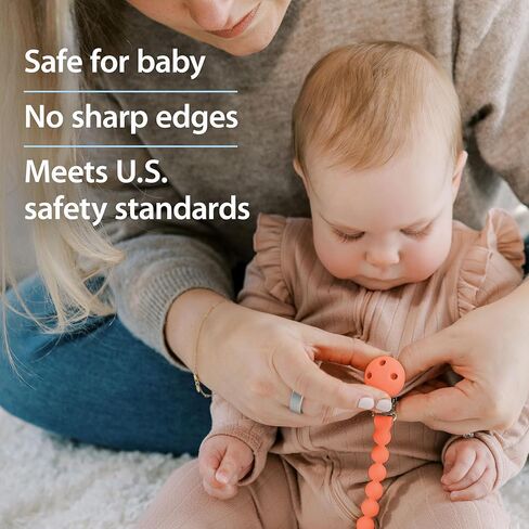 Dr. Brown's Silicone Pacifier Clips, Universal Fit Strap for Pacifiers, Green/Gray, BPA Free, 0-18 Months, 2-Pack in Kuwait