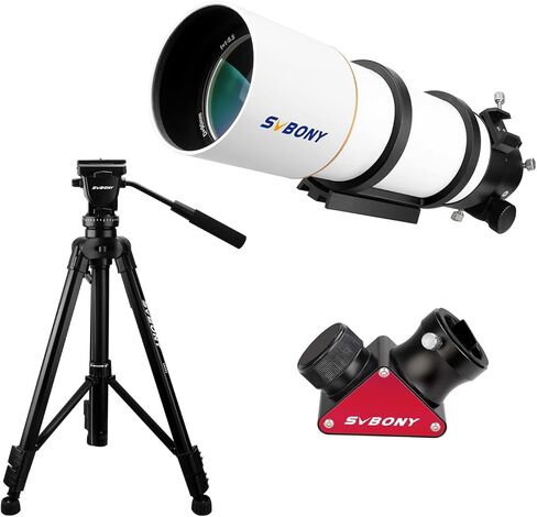حزمة تلسكوب SVBONY SV48P 90 مم مع حامل ثلاثي SVBONY SA402 ومرآة عازلة SV188P نجمة قطرية in Kuwait