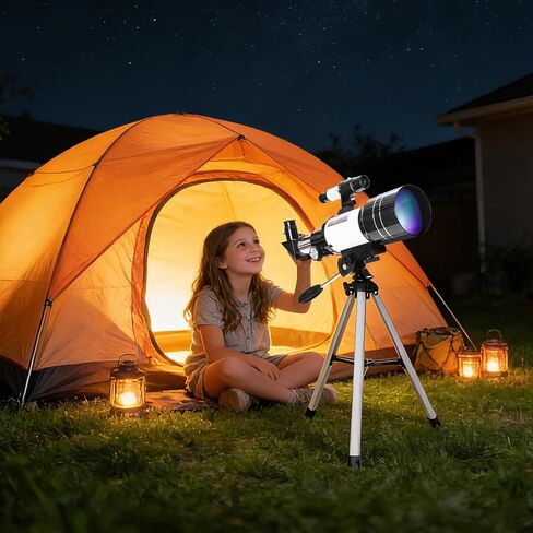 Aurosports Refractor Telescope for Adults & Kids - 70mm Aperture 300mm Portable Telescope for Astronomy Beginners with Phone Adapter & Tripod - 15x-150x High Powered Magnification for Stargazing in Kuwait