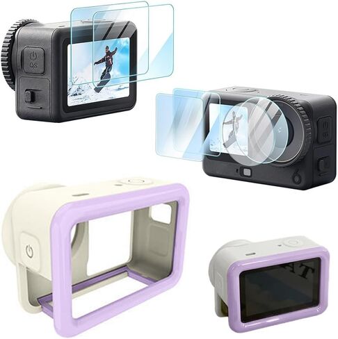 Action Camera Bundle Compatible with DJI Osmo Action 6, Includes Protective Case & Full Camera Protection Film Set (Pink) in Kuwait