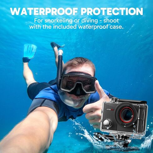 AKASO EK7000 Pro Action Camera with MicroSDXC U3 Card and Quick Release Head Strap Mount Bundle in Kuwait