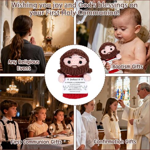 First Communion Gifts for Girls Boys Women Men 2026 Baptism Confirmation First Communion Gifts for Teenage Girls Boys Women Men Jesus Emotional Support Crochet Religious Christian Gift for Faith Her in Kuwait