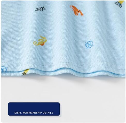 Toddler Boys Nautical Holiday Print Polo Shirt Infant Short Sleeve Ocean Themed Casual Top Kids Breathable Daily Wear in Kuwait
