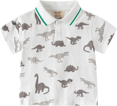 Toddler Baby Boys Lapel Polo Shirt Short Sleeve Tops Cute Infant Casual Tee Summer Clothes T-Shirt in Kuwait