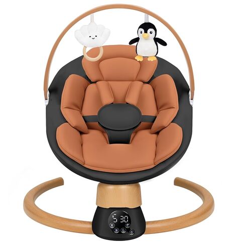 Baby Swings for Infants | Electric Portable Baby Swing with Bluetooth, 5 Swing Speed, 3 Timer Settings, 10 Lullabies, 5-Point Harness & Remote Control | Newborn Swing for Indoor & Outdoor (Beige) in Saudi Arabia