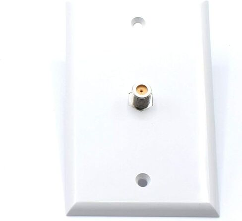 THE CIMPLE CO Video Wall Jack for Coax Cable F Type Coaxial Wallplate (Wall Plate) - 3 GHz Coupler for Satellite, Cable TV, Internet, Off-Air Antenna Systems - White (100 Pack) in Saudi Arabia