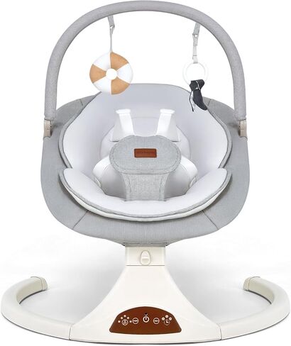 Baby Swings for Infants to Toddler, Electric Baby Swing with Remote, 5 Speeds, Bluetooth & Safety Lock, Portable Baby Swing for Indoor and Outdoor (Dark Blue) in Kuwait