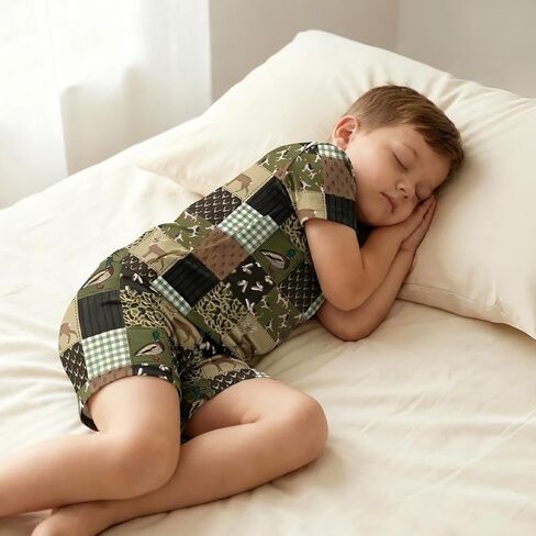 Weiwei Bamboo Viscose Pajamas Toddler Boys Girls, Kids Short Sleeve Pajama Set 2pcs Summer Sleeper Snug fit Pjs in Kuwait