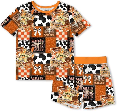 Weiwei Bamboo Viscose Pajamas Toddler Boys Girls, Kids Short Sleeve Pajama Set 2pcs Summer Sleeper Snug fit Pjs in Kuwait