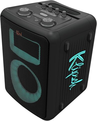 مكبر صوت Klipsch Miami Music City Party - خمسة إعدادات لعرض الضوء، عمر بطارية 18 ساعة، تصنيف IPX4، قابل للتركيب على عمود، عجلات ترولي ومقبض قابل للسحب in Saudi Arabia