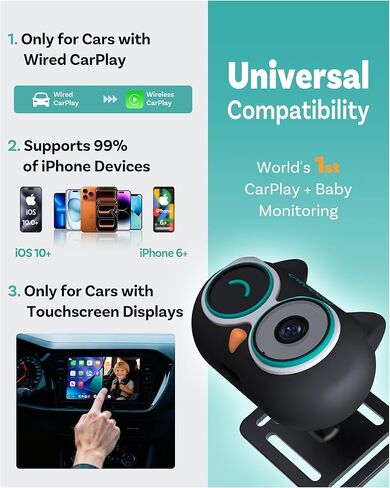كاميرا سيارة OTTOCAST Cabin Care Baby Car 2026، تستخدم الشاشة المدمجة في سيارتك، لا حاجة إلى شاشة إضافية، شاشة مقسمة لتشغيل السيارة وعرض الطفل، رؤية ليلية غير متوهجة، التوصيل والتشغيل، زاوية واسعة 150 درجة (لا يوجد دعم Android) in Kuwait