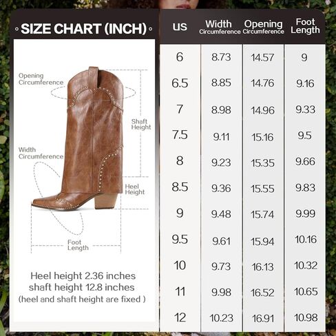 LOCERICH Cowboy Boots for Women, Fold Over Knee High Shark Boots Mid Calf Chunky Heel Pointed Toe Dress Tall Boots for Daily Dress & Party in Saudi Arabia