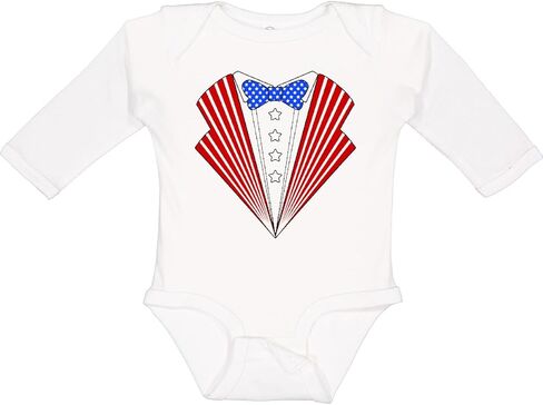 inktastic Star Spangled Tuxedo for Fourth Of July Long Sleeve Creeper in Saudi Arabia