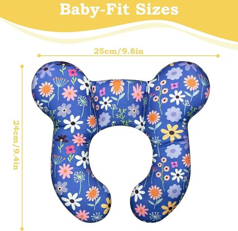 Baby Travel Pillow,Infant Neck Pillows for Car Seat,Newborn Head and Neck Support for Pushchair - Rainbow in Saudi Arabia