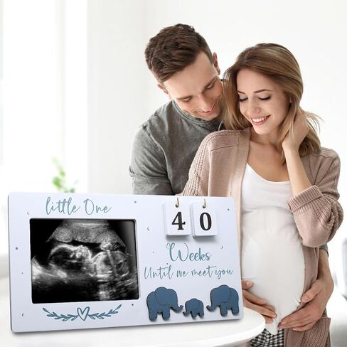 Sonogram Picture Frame with Countdown Weeks - 4''x3'' Ultrasound Photo Frame Pregnancy Announcement for Expecting Parents/Grandparents Reveal, Mother's Day and Mom to be Gifts for 1st Time Mom in Kuwait