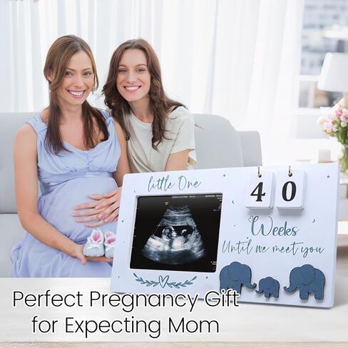 Sonogram Picture Frame with Countdown Weeks - 4''x3'' Ultrasound Photo Frame Pregnancy Announcement for Expecting Parents/Grandparents Reveal, Mother's Day and Mom to be Gifts for 1st Time Mom in Kuwait