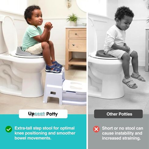 Upseat 3-in-1 Ergonomic Potty Training Set – Toddler Potty Chair, Toilet Training Seat with Step Stool, Soft Sit Trainer, Built-in Splash Guard, Squatting Design, Easy Clean in Kuwait